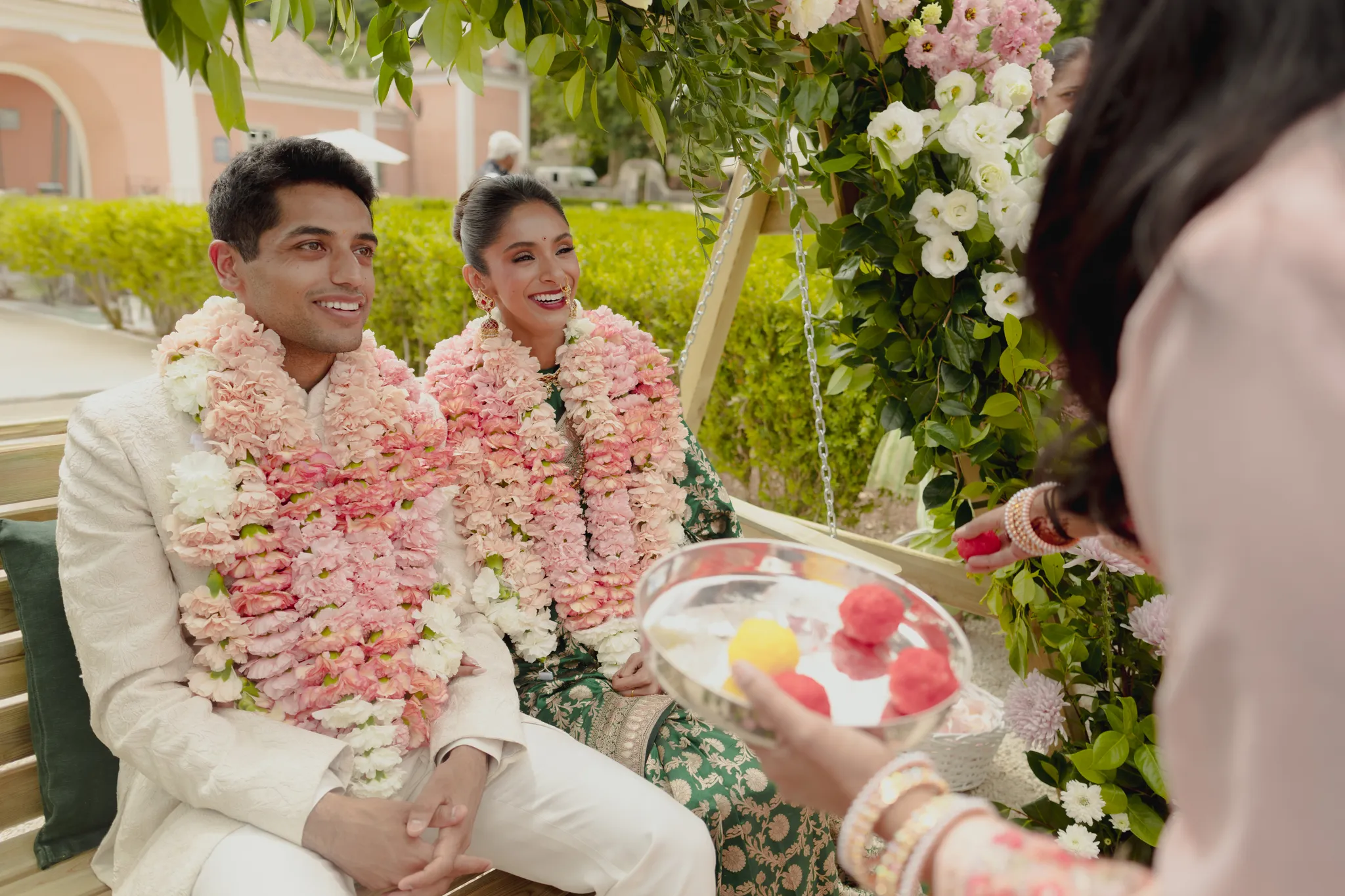 Trisha Vijay and Raj Thakker Sitting Together